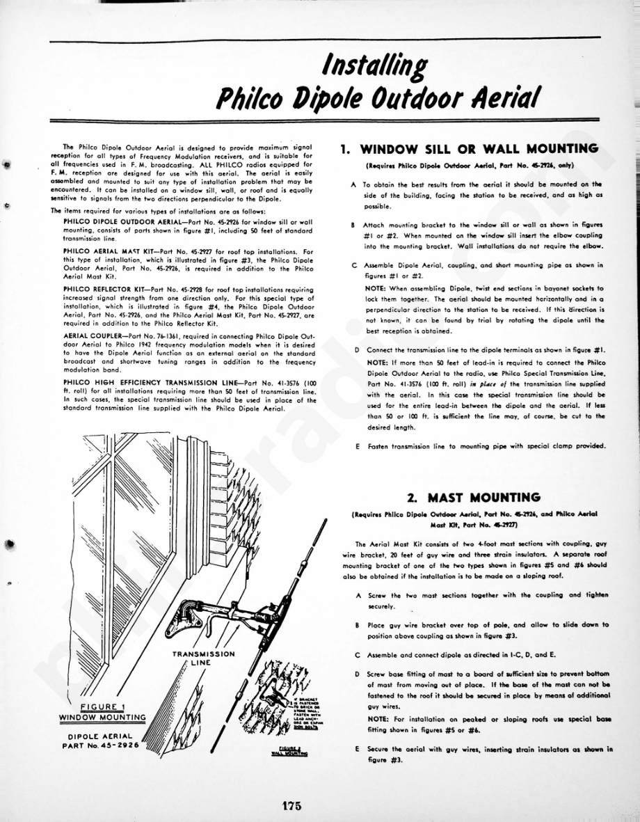 philco Installing Philco Dipole Outdoor Aerial 维修电路原理图.pdf_第1页