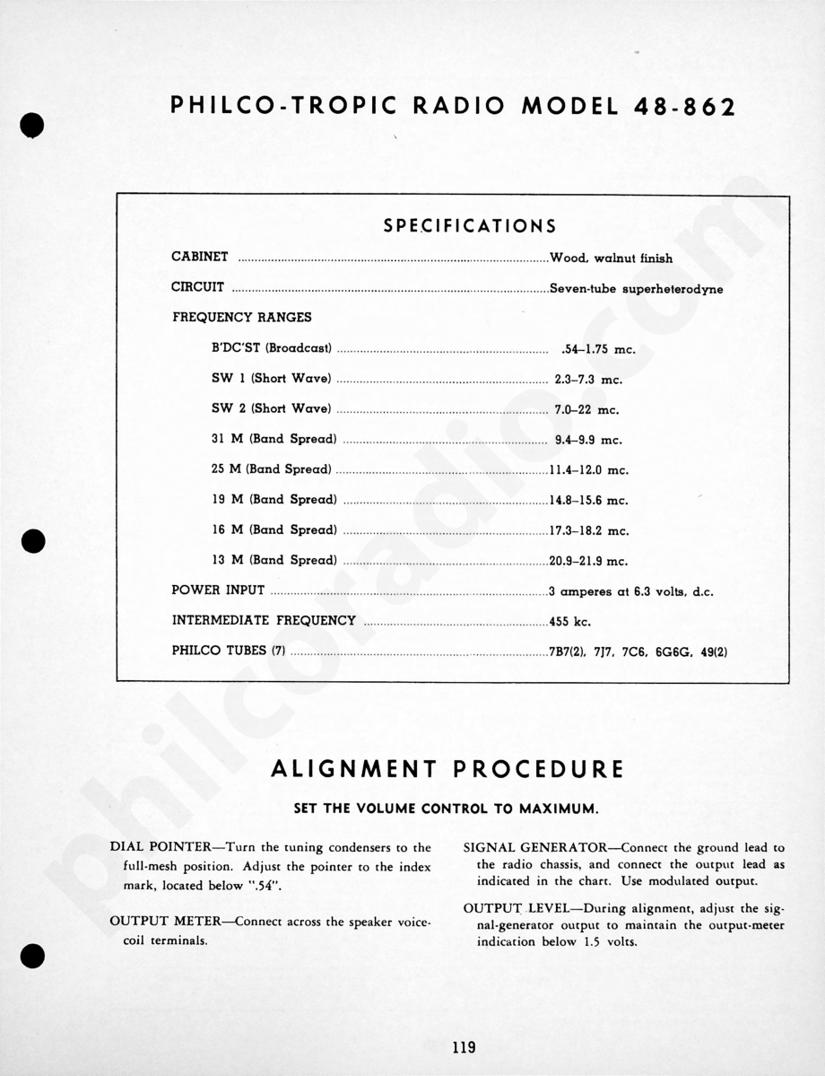 Philco Radio-Phonograph Model 48-1256维修电路原理图.pdf_第1页