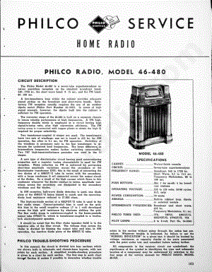 philco Model 46-480维修电路原理图.pdf
