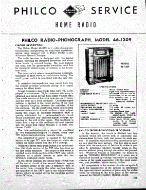 philco Model 46-1209维修电路原理图.pdf