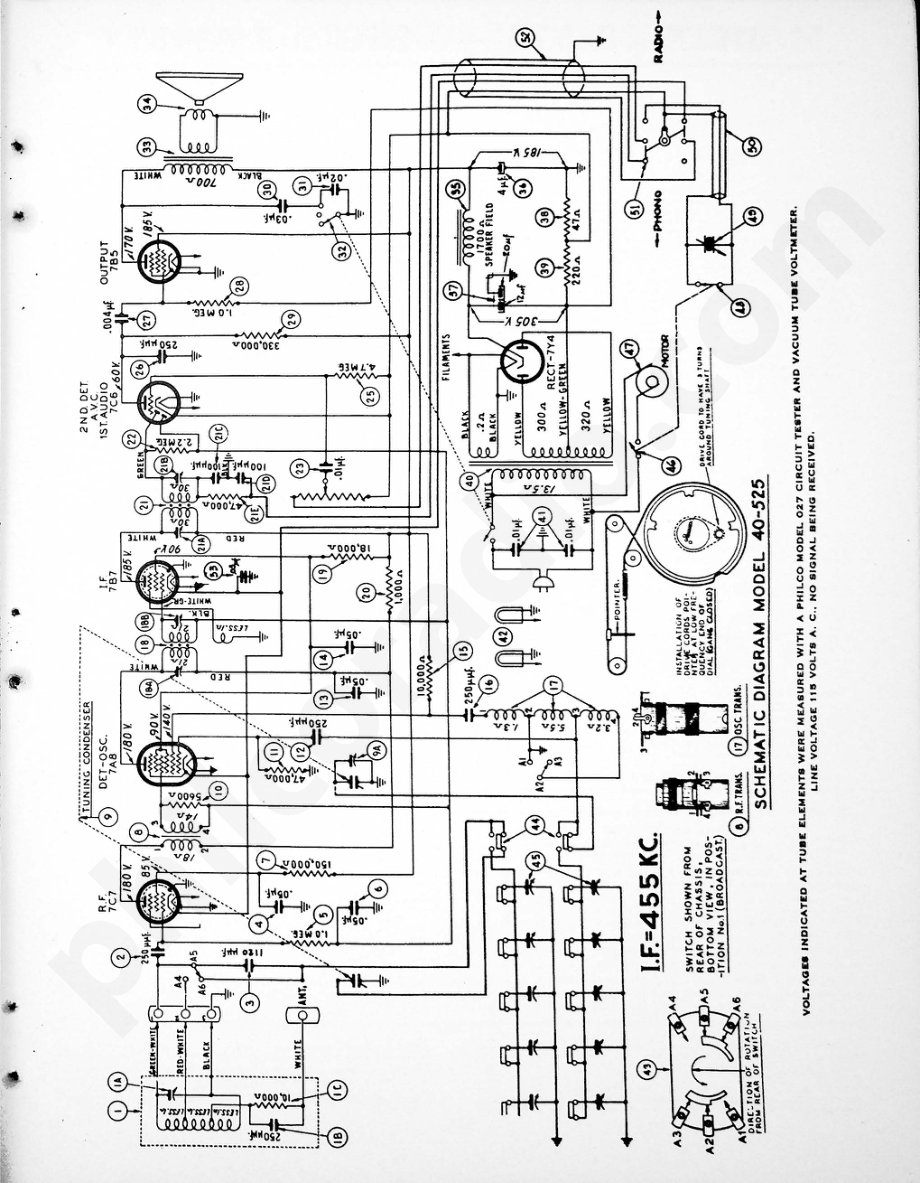 philco Aligning Procedure – Model P-1630 维修电路原理图.pdf_第2页