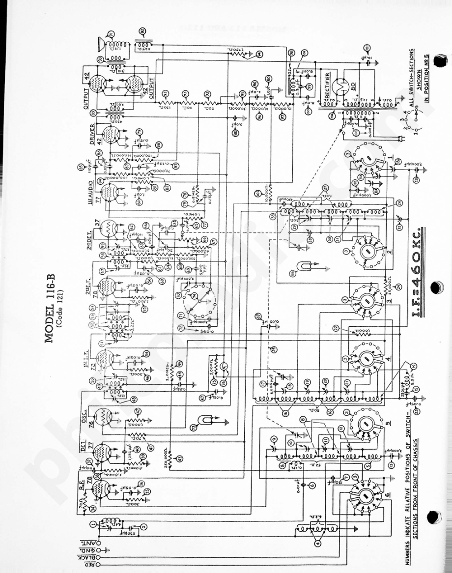 philco Model 116-B (121) 电路原理图.pdf_第1页