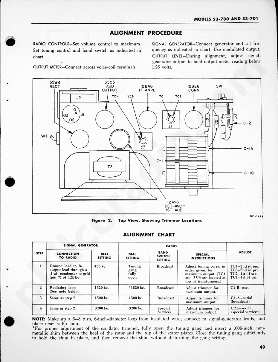 Philco Radio-Clock Models 53-700 and 53-701维修电路原理图.pdf_第2页