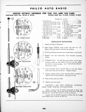philco Mopar Skyway Antenna for 1940, 1941 and 1942 Cars 维修电路原理图.pdf