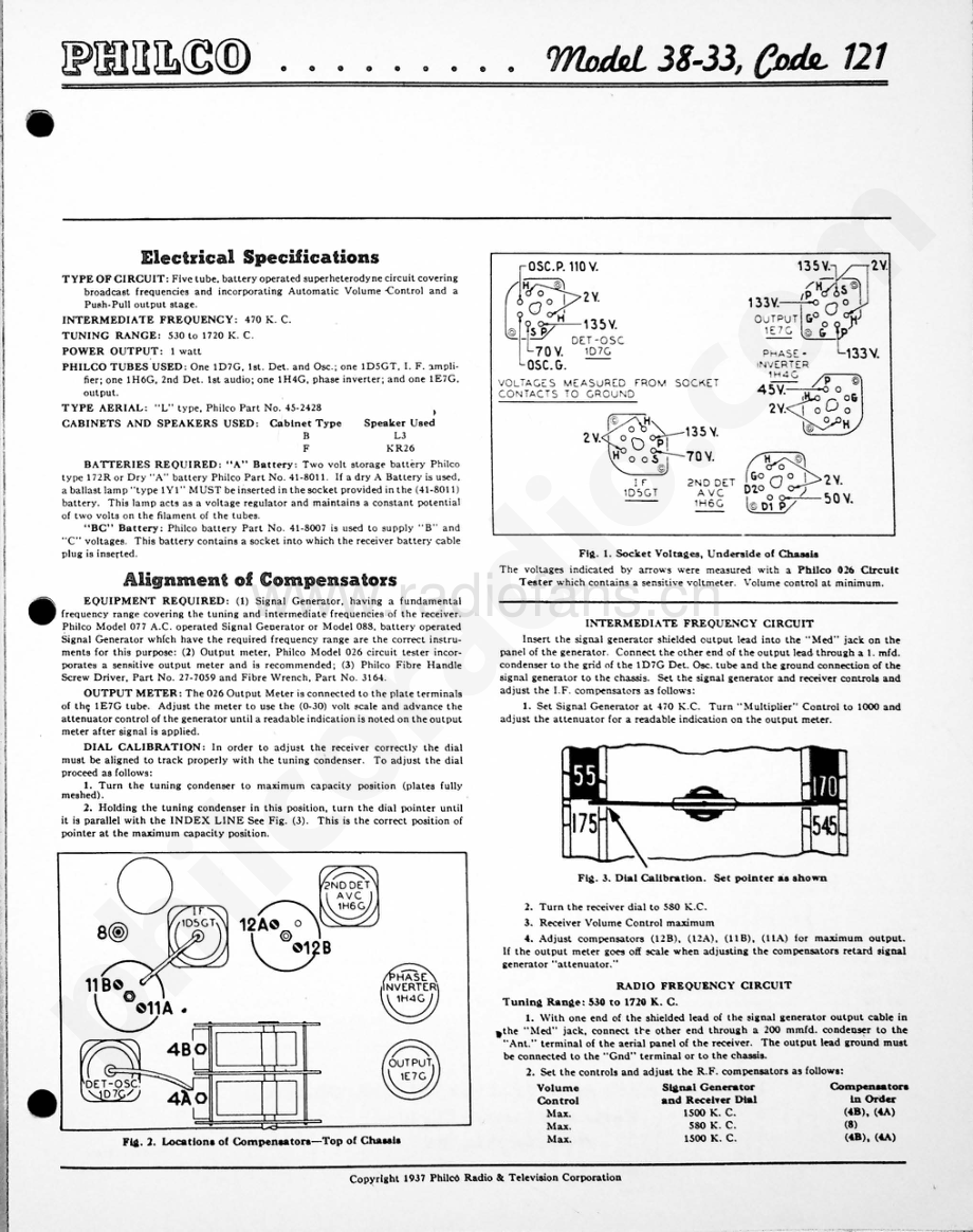philco Model 38-33 (121) 维修电路原理图.pdf_第1页