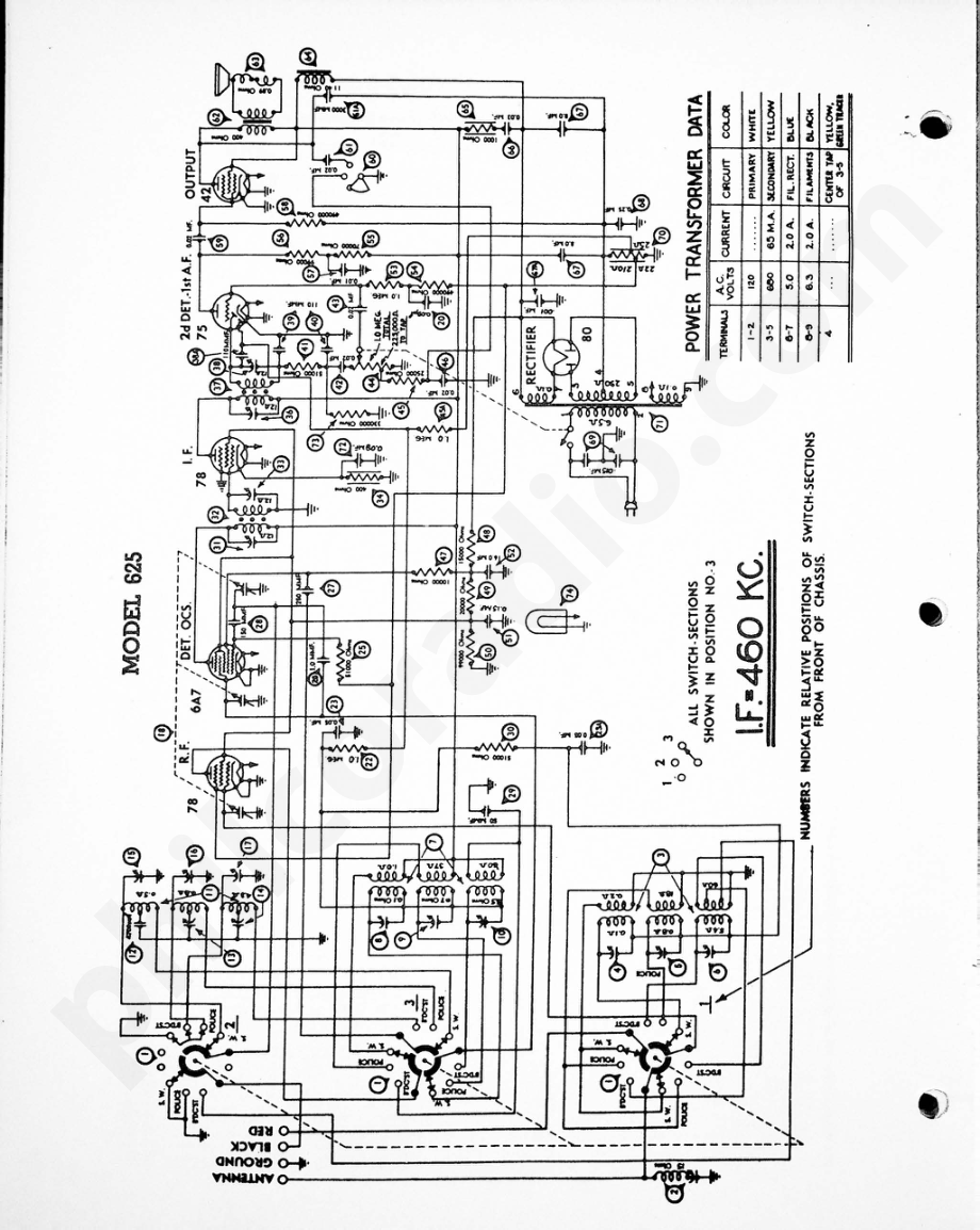 philco Model 625 电路原理图.pdf_第1页