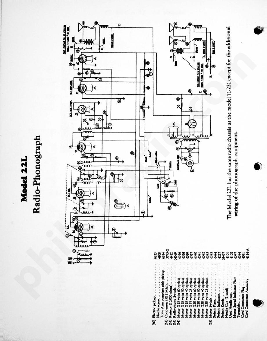 philco Model 22L Radio-Phonograph 电路原理图.pdf_第1页