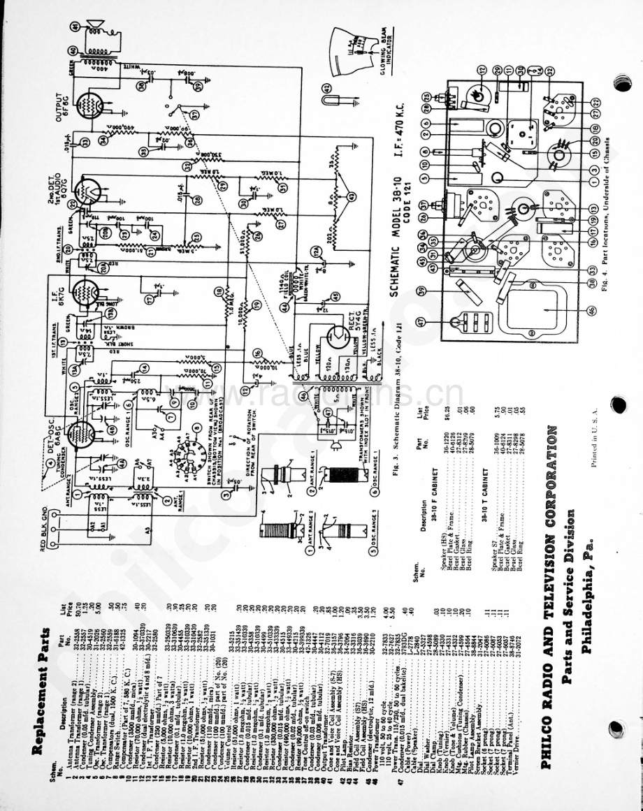 philco Model 38-10 (121) 维修电路原理图.pdf_第2页