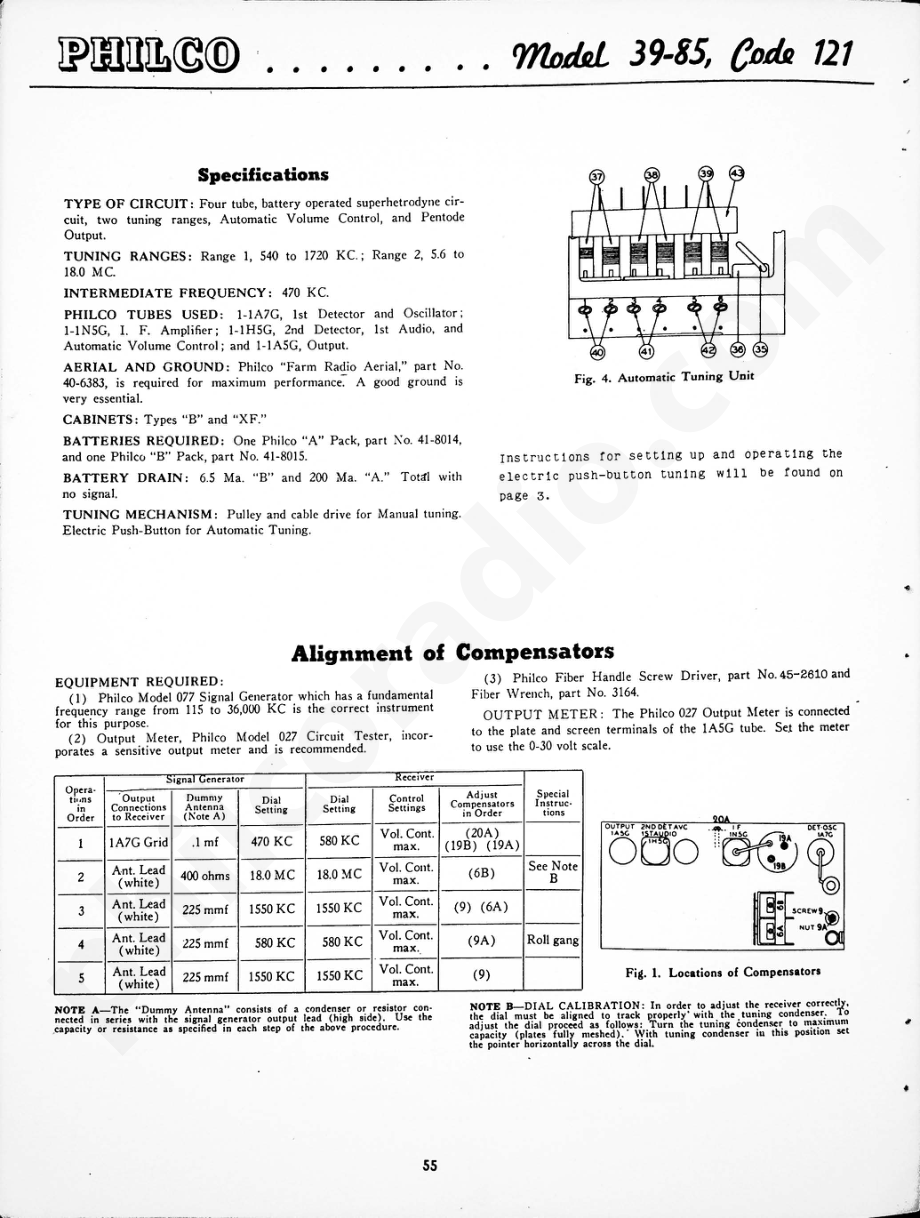 Philco Model 39-85, Code 121 维修电路原理图.pdf_第1页