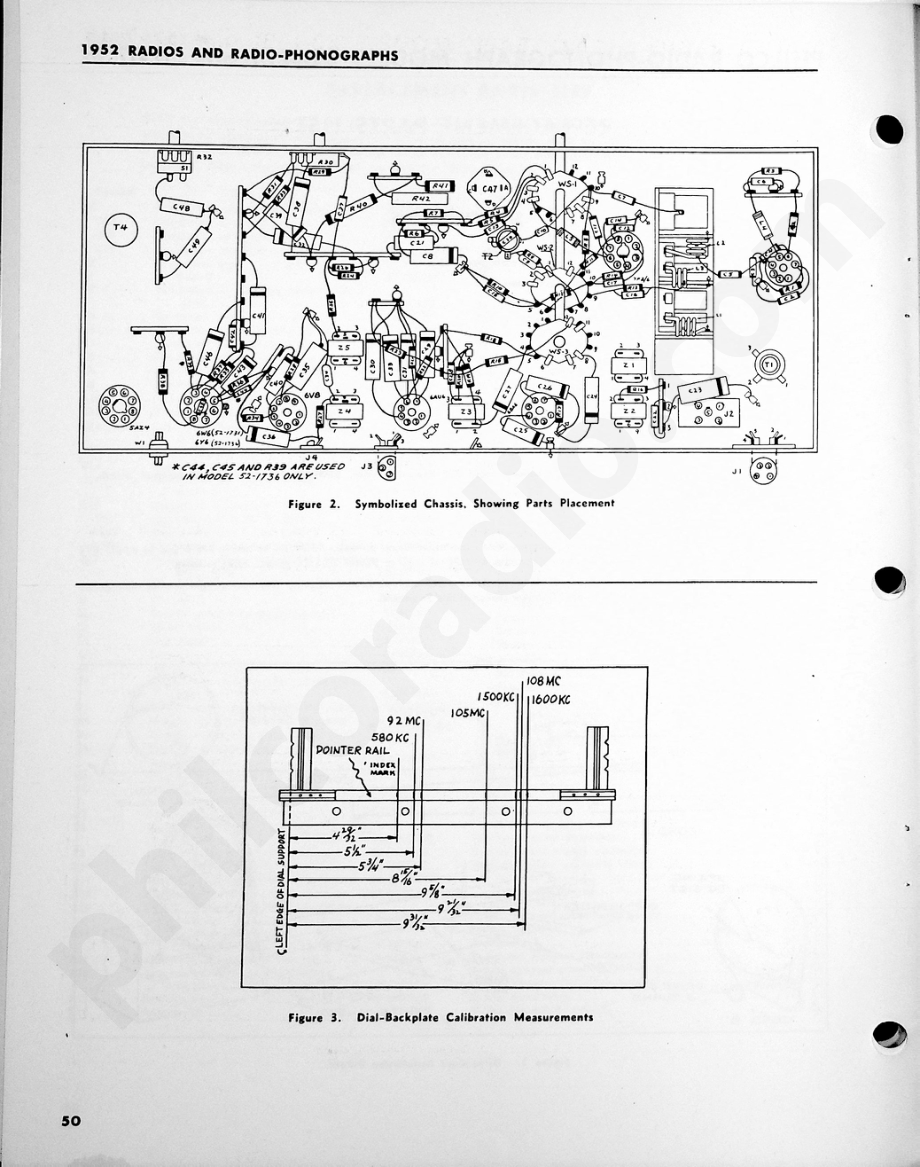 Philco Radio-Phonograph Model 52-1731 and 52-1736维修电路原理图.pdf_第3页