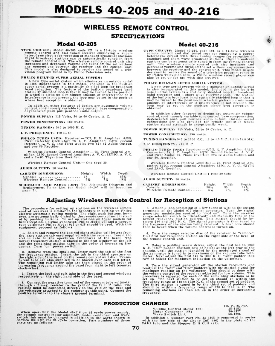 philco Aligning Procedure – Models P-1535 and L-1560 维修电路原理图.pdf_第1页