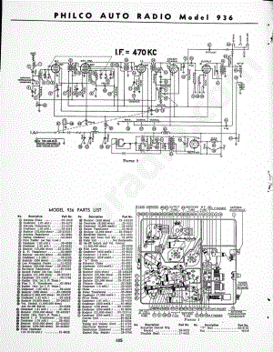 Philco Auto Radio Model 936 维修电路原理图.pdf