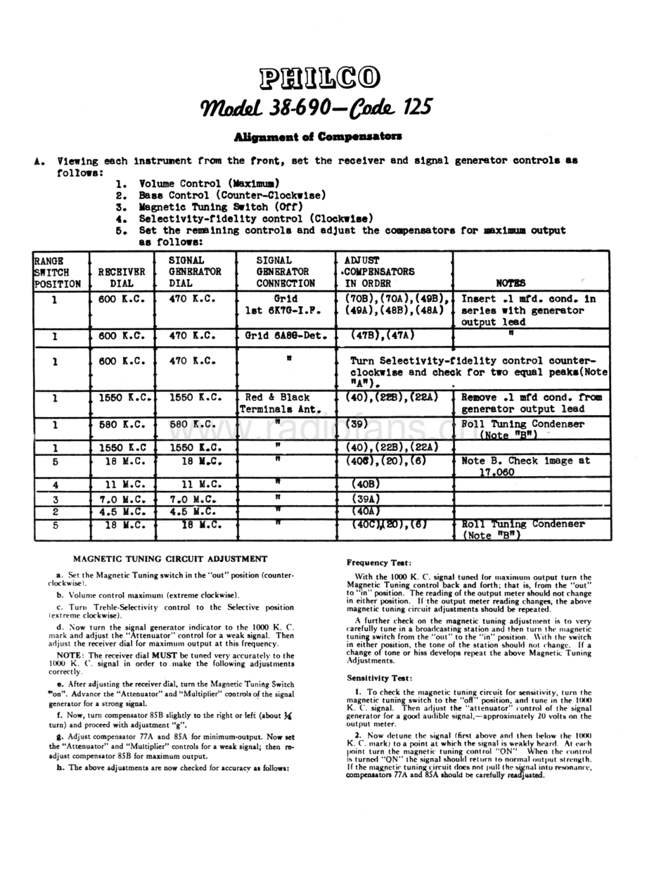 philco Model 38-690 (125) 维修电路原理图.pdf_第1页