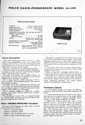 Philco Radio-Phonograph Model 50-1420维修电路原理图.pdf