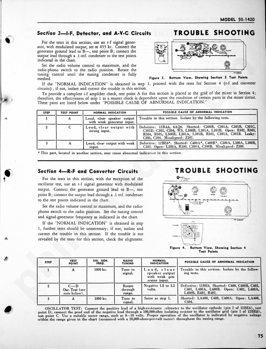 Philco Radio-Phonograph Model 50-1420维修电路原理图.pdf_第3页