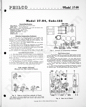 philco Model 37-84 维修电路原理图.pdf