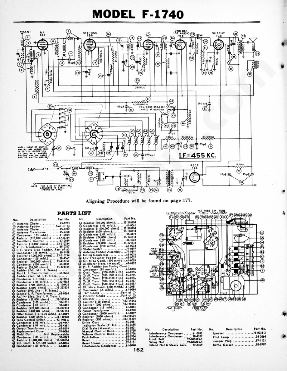 philco Models 40-81, T, CSL, Codes 121-122; 40-82, 40-83 维修电路原理图.pdf_第1页