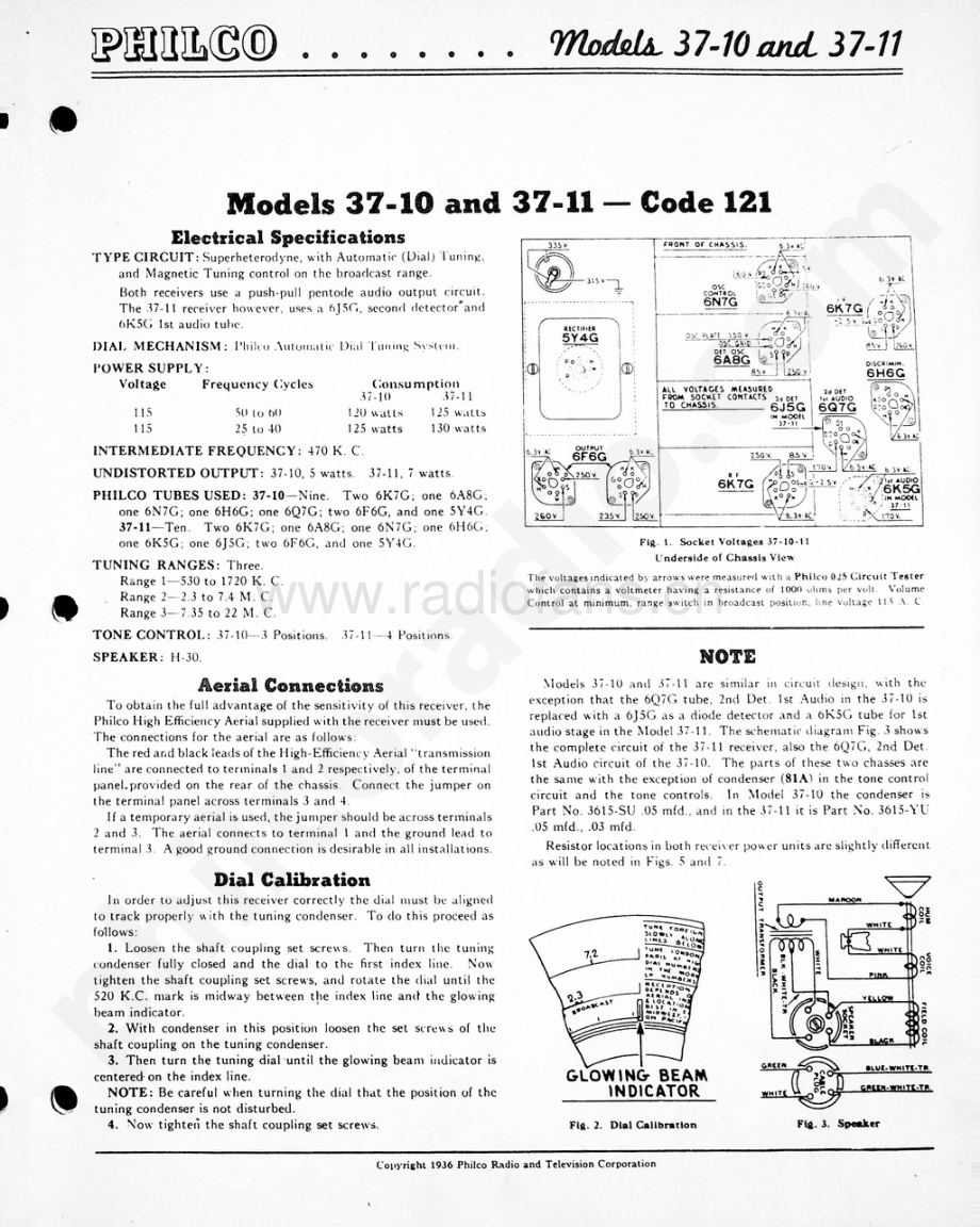 philco Models 37-10 and 37-11 (121) 维修电路原理图.pdf_第1页