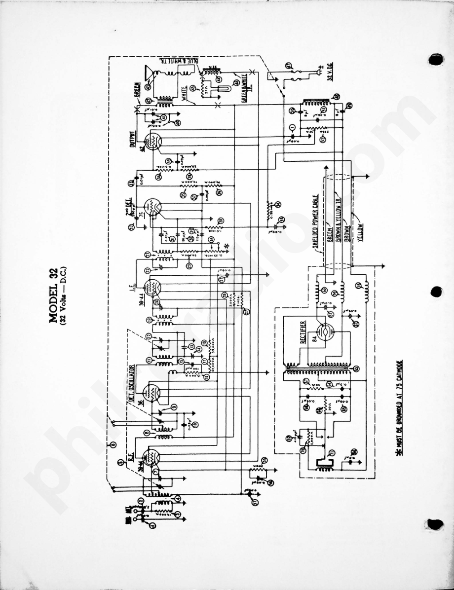 philco Model 32 (32 Volts – D.C 电路原理图.pdf_第1页