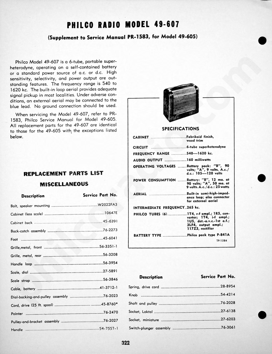 Philco Radio Model 49-906维修电路原理图.pdf_第1页