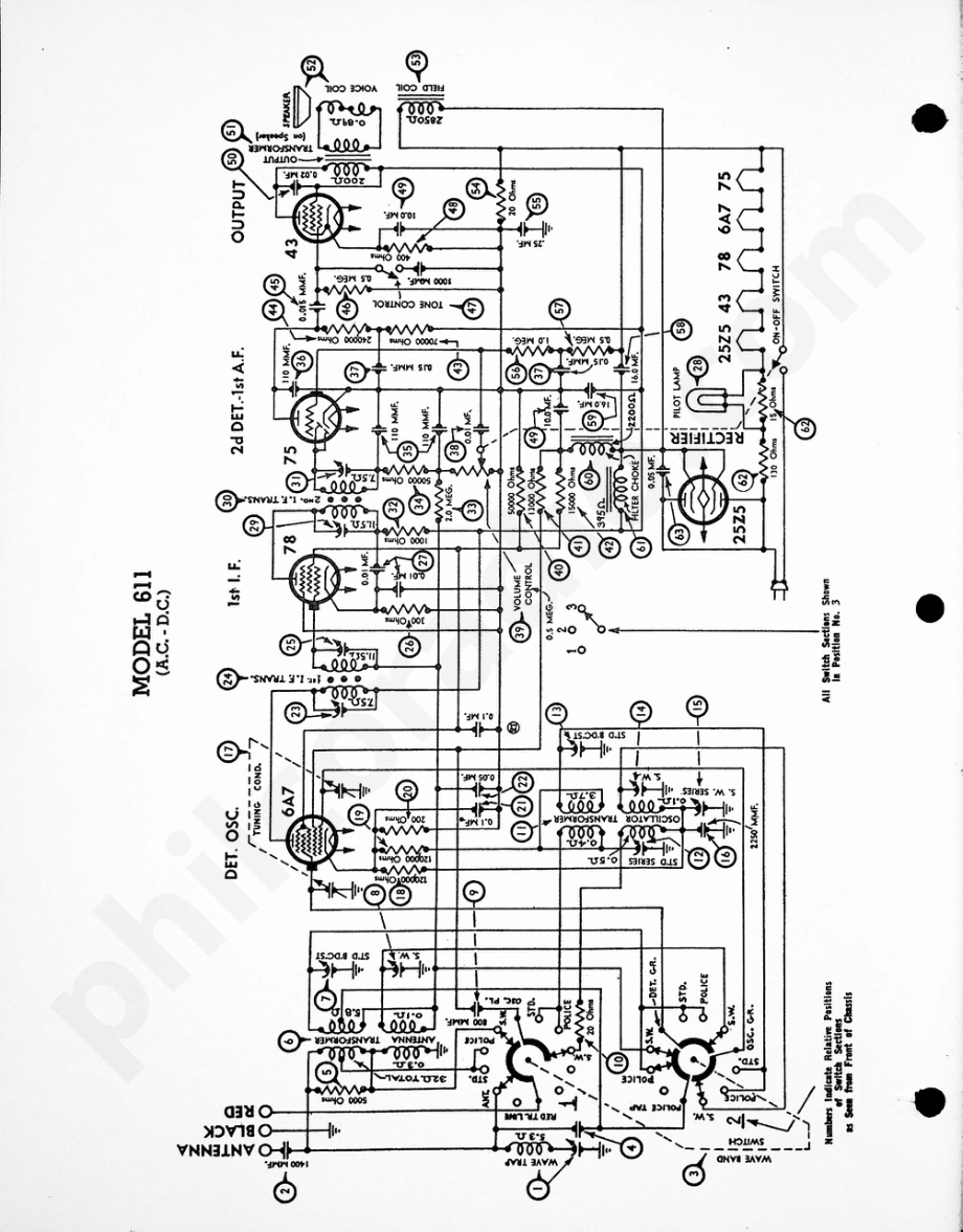 philco Model 611 电路原理图.pdf_第1页
