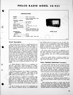 Philco Radio Model 50-925维修电路原理图.pdf