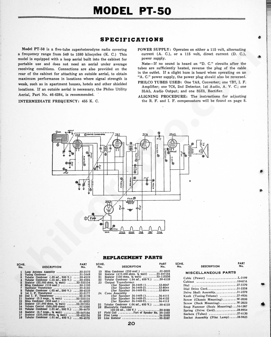 philco Model N-1514 维修电路原理图.pdf_第1页