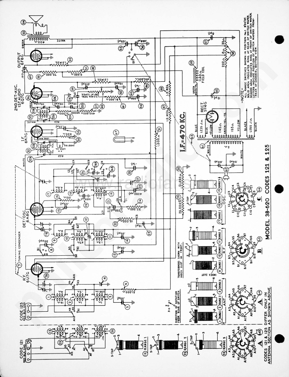 philco Model 38-620 (121, 125) 维修电路原理图.pdf_第2页