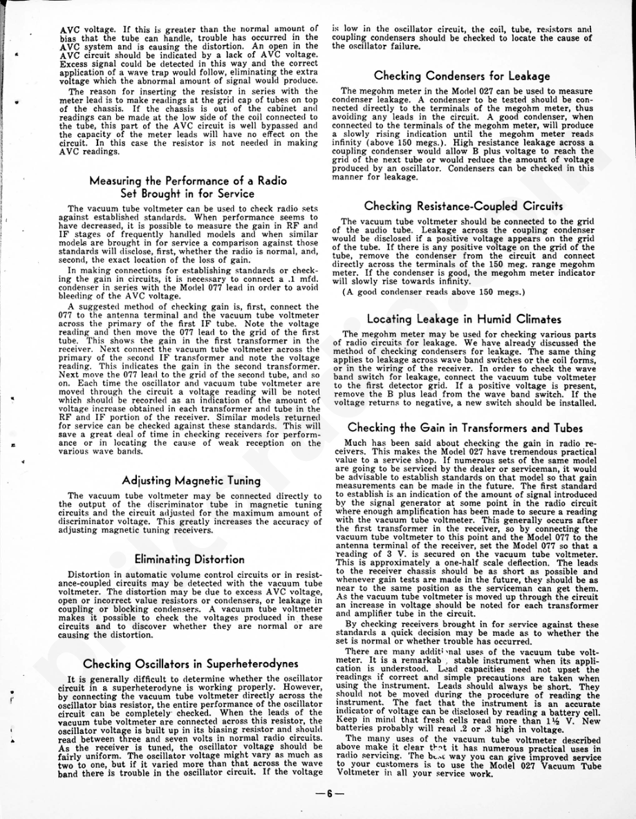 Model 027 Vacuum Tube Voltmeter 维修电路原理图.pdf_第2页