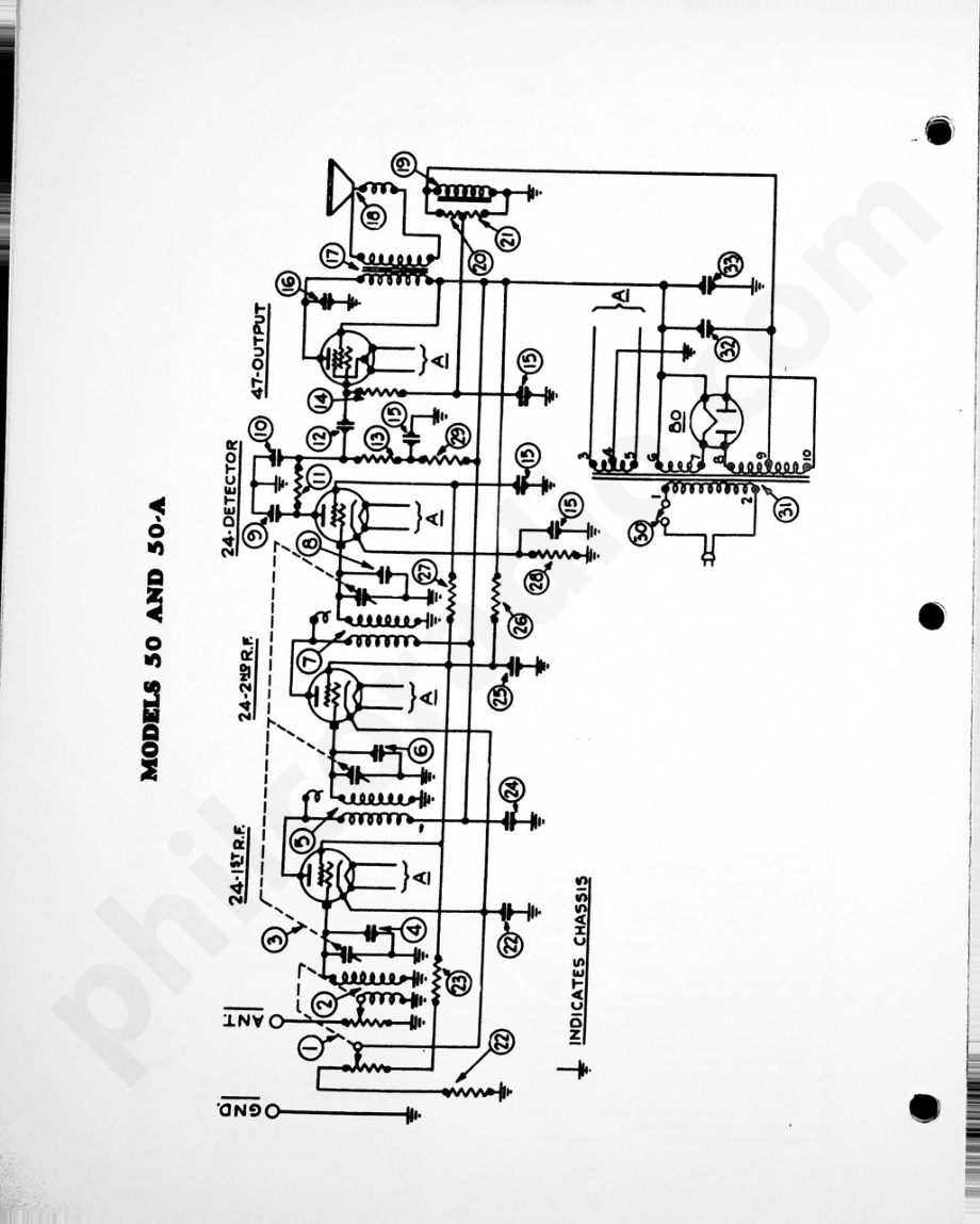 philco Models 50 and 50-A 电路原理图.pdf_第1页