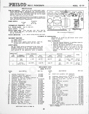 Philco Radio Phonograph Model 12-TP 维修电路原理图.pdf