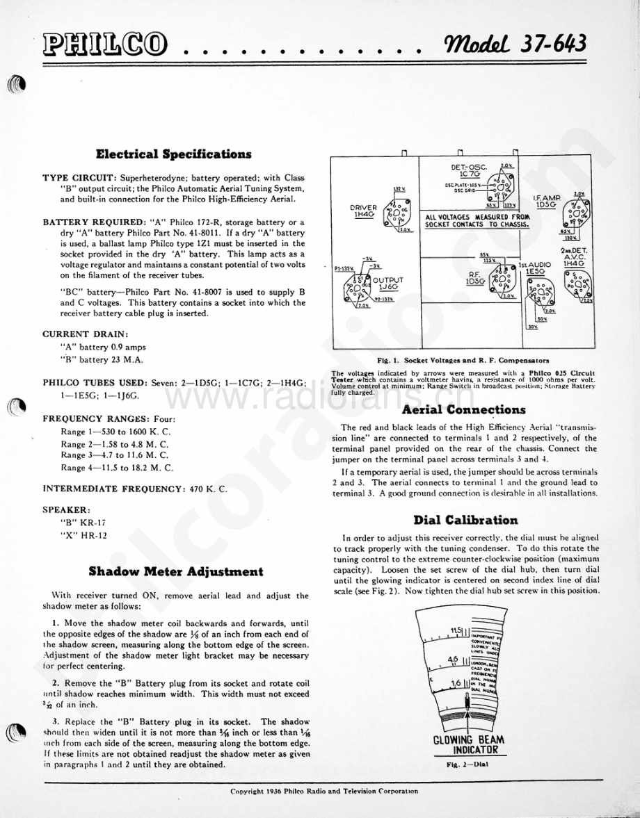 philco Model 37-643 维修电路原理图.pdf_第1页