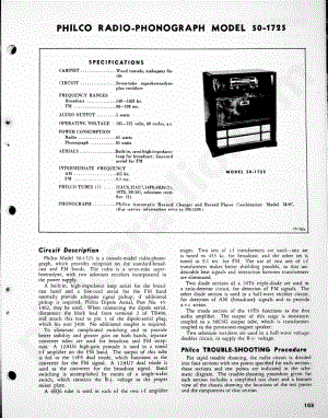 Philco Radio-Phonograph Model 50-1725维修电路原理图.pdf