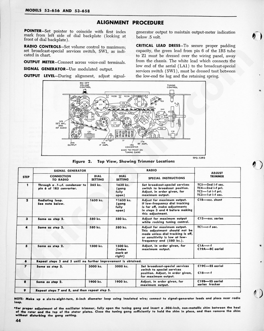 Philco Radio Models 53-656 and 53-658维修电路原理图.pdf_第2页