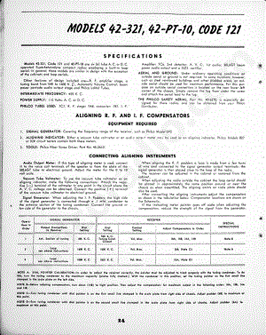 philco Models 42-321, 42-PT-10, Code 121 维修电路原理图.pdf