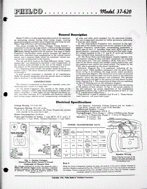 philco Model 37-620 维修电路原理图.pdf