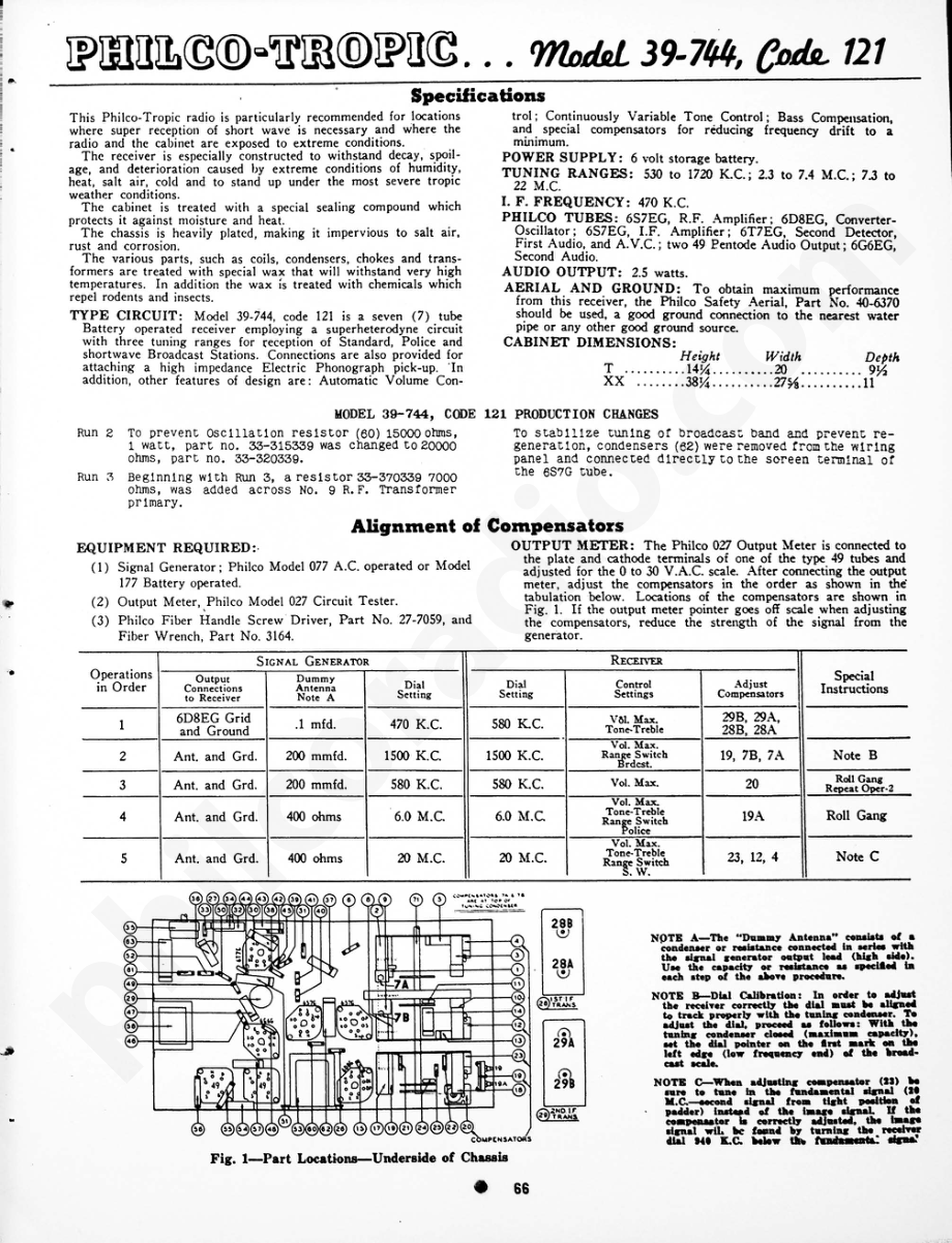 Philco-Tropic Model 39-744, Code 121 维修电路原理图.pdf_第1页