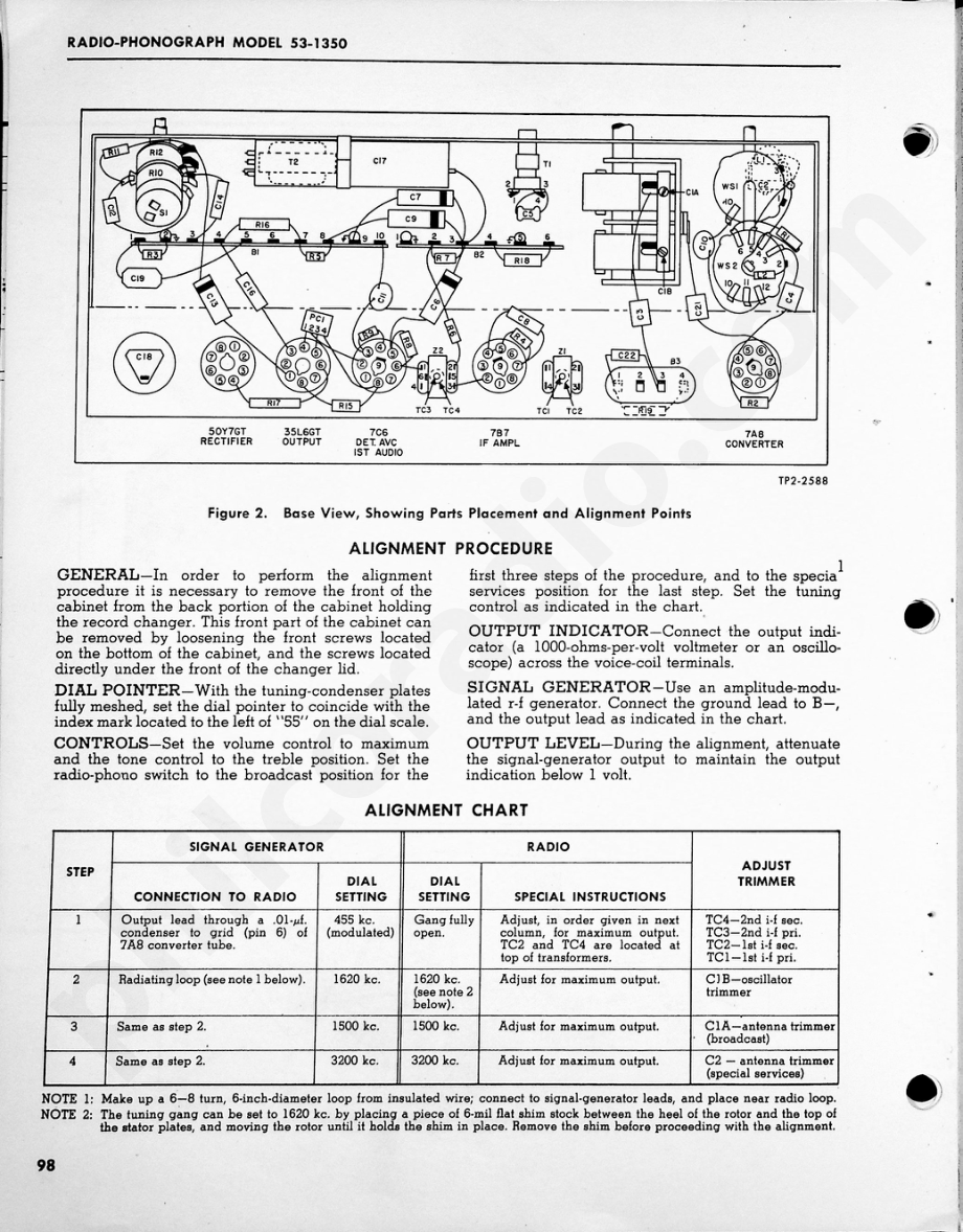 Philco Radio-Phonograph Model 53-1350维修电路原理图.pdf_第2页