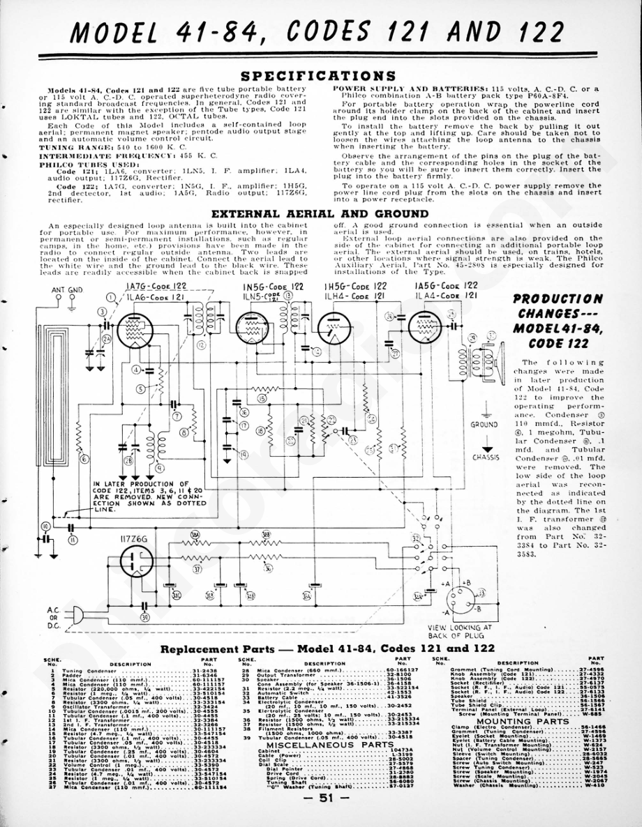 philco Model 41-110维修电路原理图.pdf_第1页