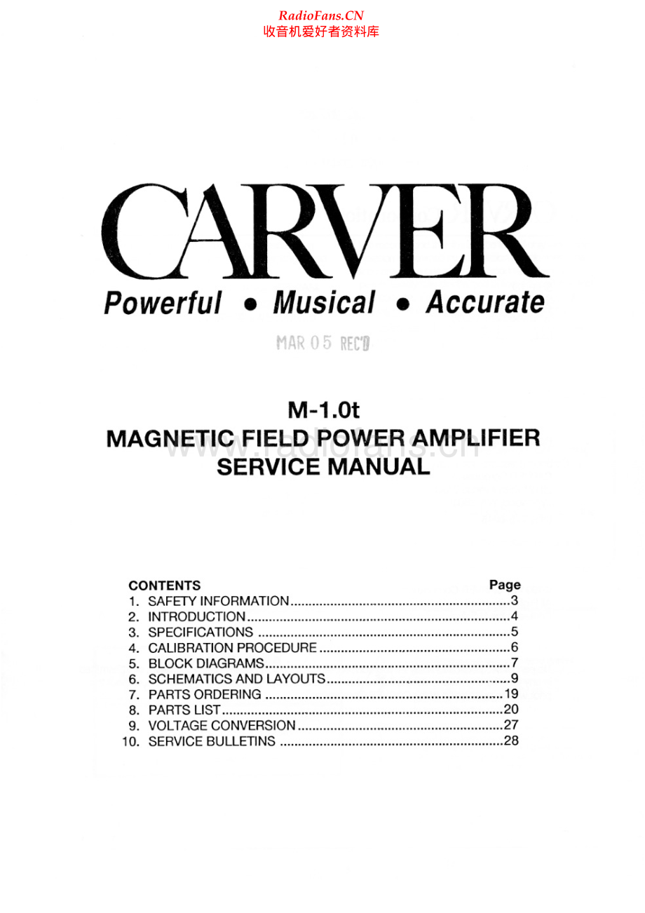 Carver-M1_0T-pwr-sm维修电路原理图.pdf_第1页