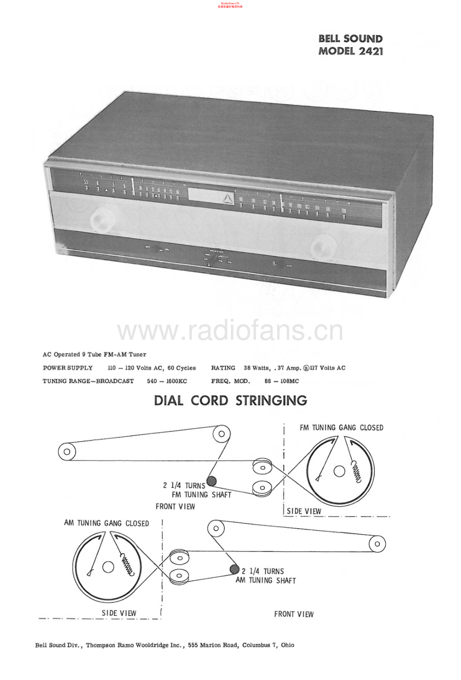 Bell-Sound-2421-tun-sm维修电路原理图.pdf_第1页