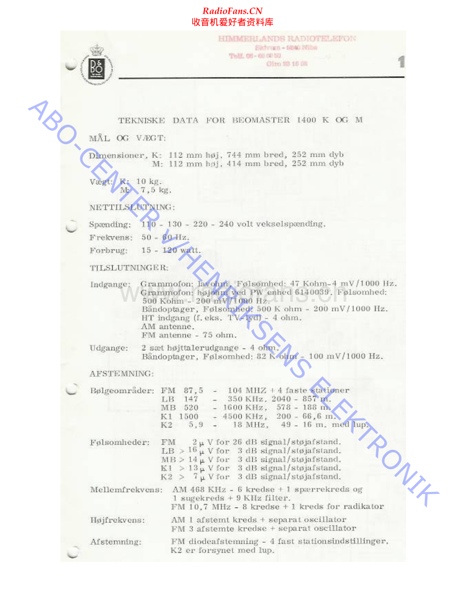 BO-Beomaster1400_type210x-sm维修电路原理图.pdf_第2页