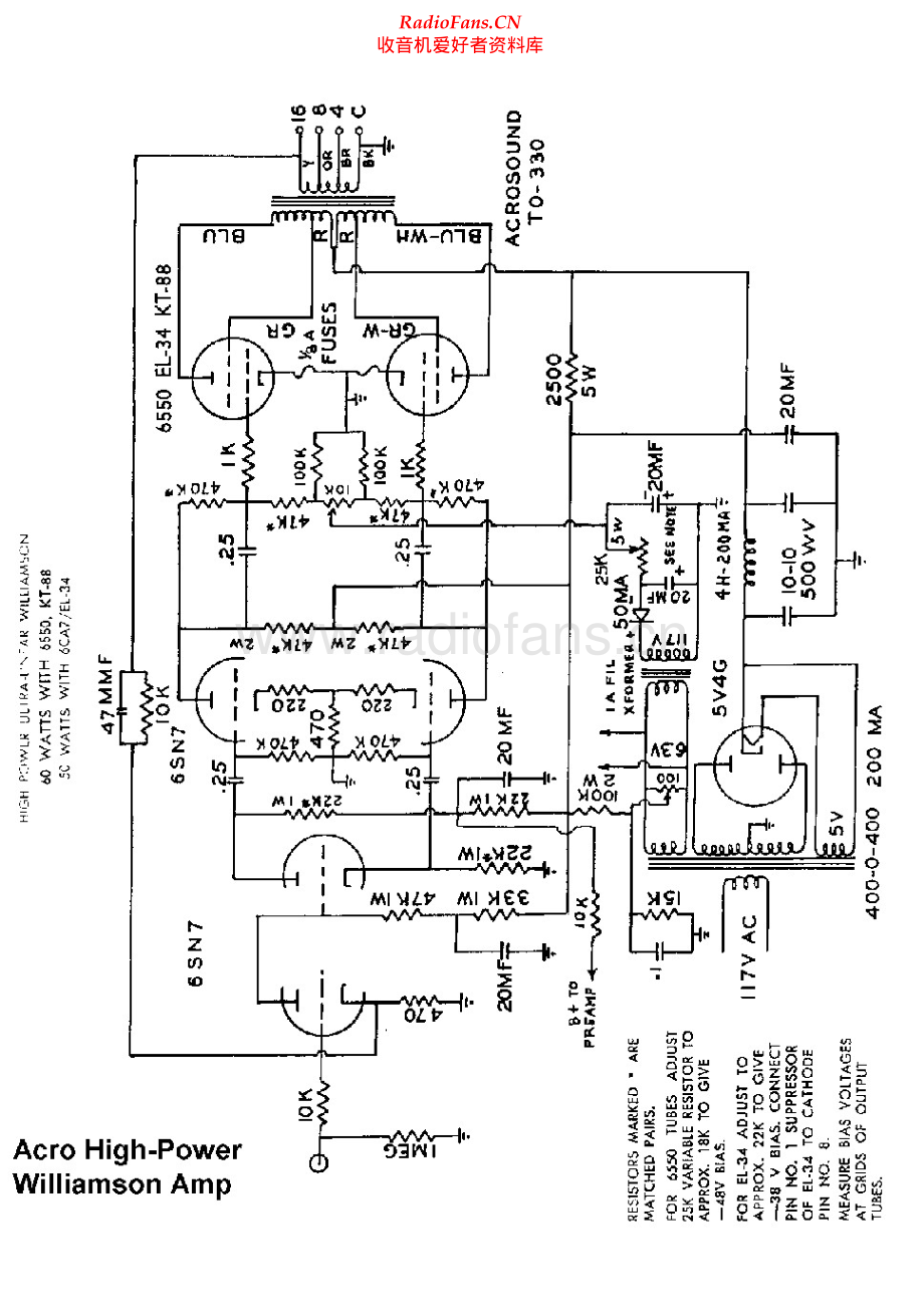 AcroSound-HighPowerWilliamson-pwr-sch维修电路原理图.pdf_第1页