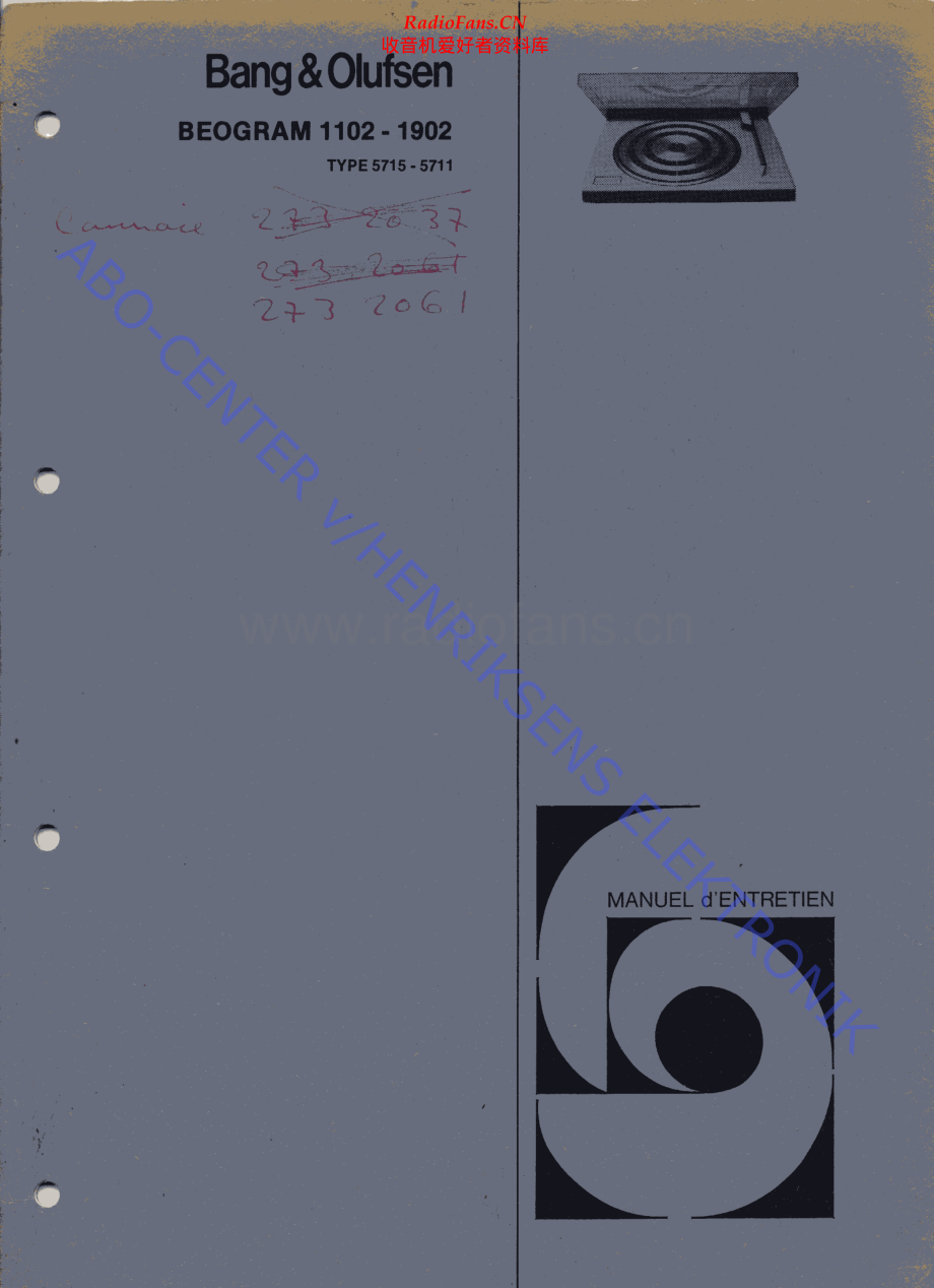 BO-Beogram1902_type571x-sch维修电路原理图.pdf_第1页