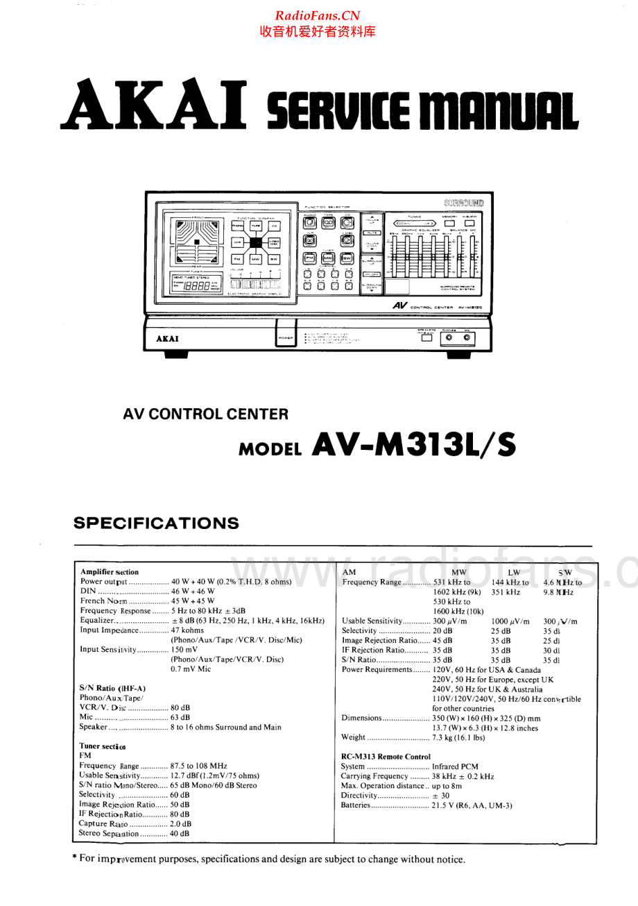 Akai-AVM313S-avr-sm维修电路原理图.pdf_第1页