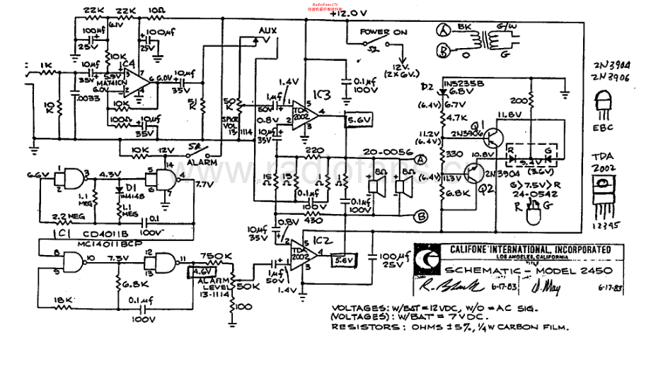 Califone-2450-pa-sch维修电路原理图.pdf_第1页