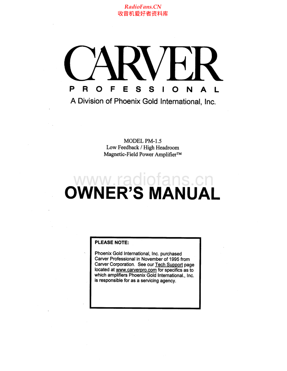 Carver-PM1_5-pwr-om维修电路原理图.pdf_第1页