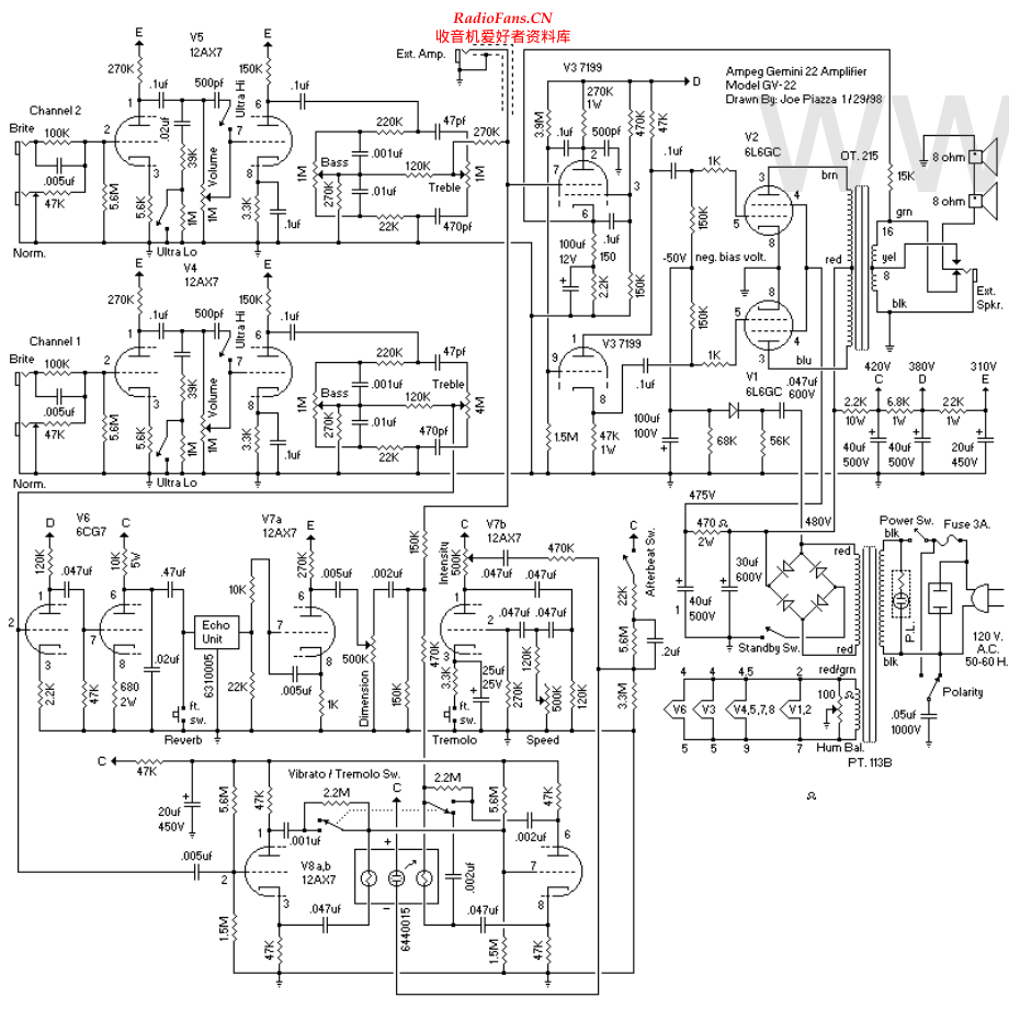 Ampeg-GV22Gemini-pwr-sch维修电路原理图.pdf_第2页