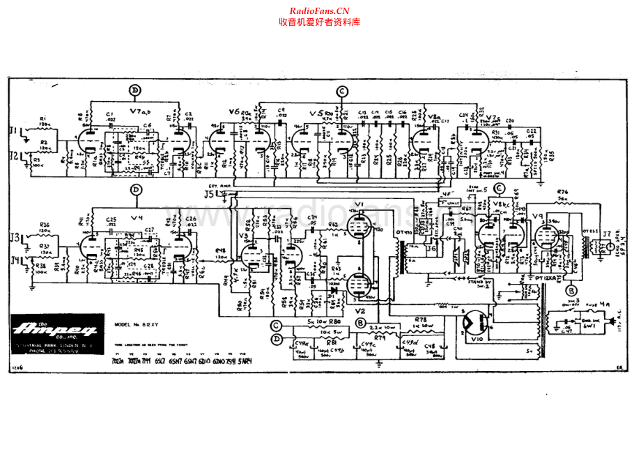 Ampeg-B12XY-pwr-sch维修电路原理图.pdf_第1页