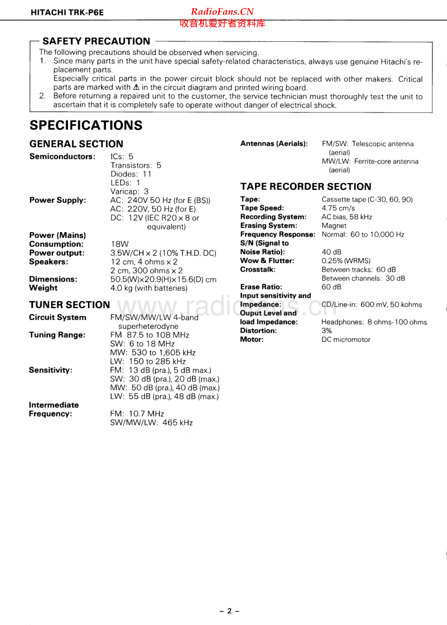 Hitachi-TRKP6E-pr-sm 维修电路原理图.pdf_第2页